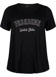 T-skjorte i bomull med tekst, Black W. Pasadena