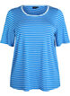 T-skjorte med TENCEL&trade; Lyocell og striper, Bl&aring;, Packshot image number 0