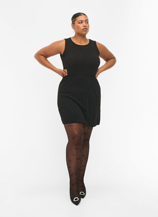 Ermeløs kjole med utskjæring, Black, Model image number 2