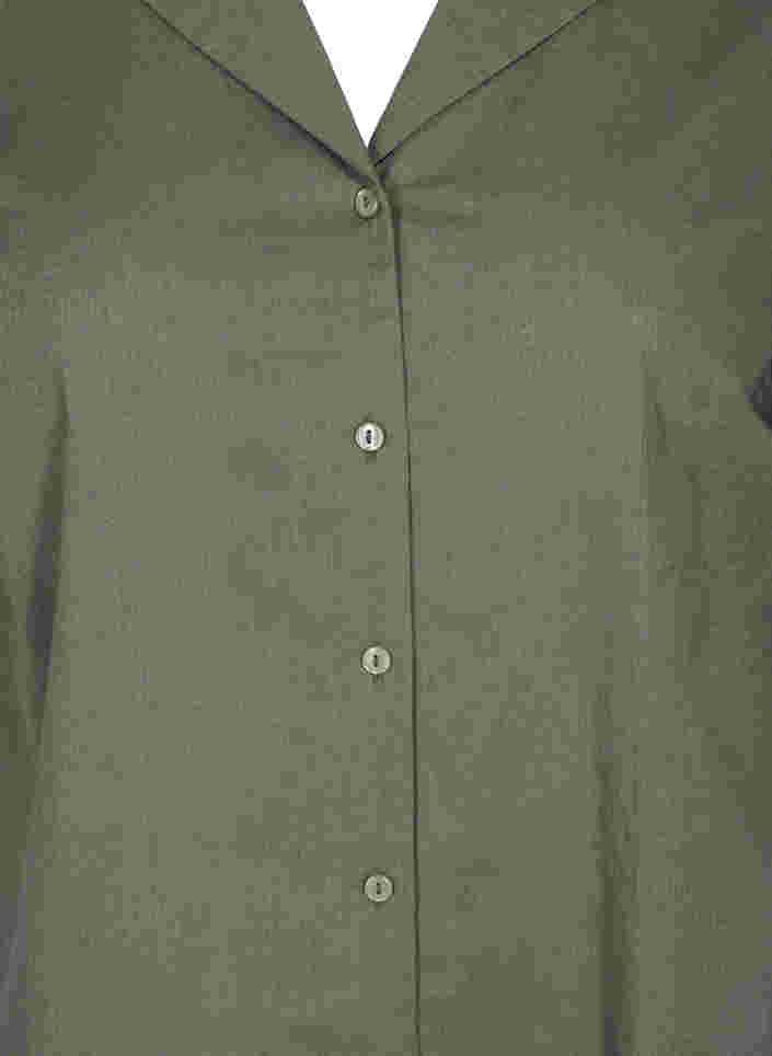 Lang bomullsskjorte med korte ermer, Dusty Olive, Packshot image number 2