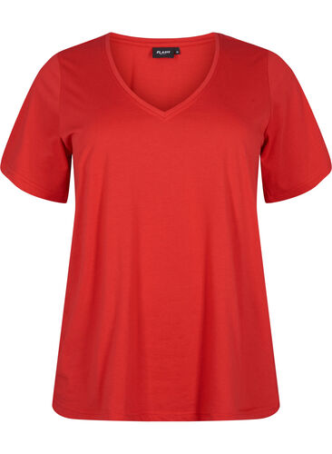 FLASH - T-skjorte med V-hals, High Risk Red, Packshot image number 0
