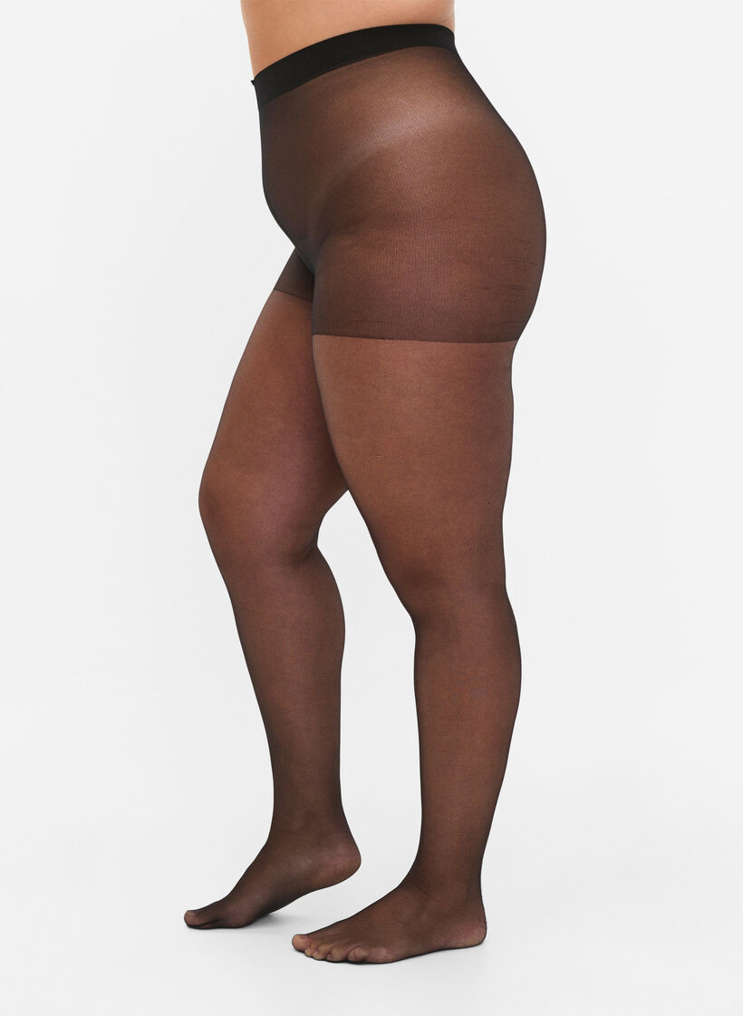  Tights i 20 denier med lurexsøm på bak, Black, Model image number 0