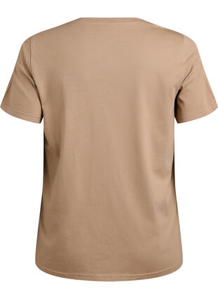 Zizzi T-skjorte med dekorative detaljer, Beige, Packshot image number 1