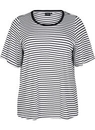T-skjorte med TENCEL&trade; Lyocell og striper, Hvit
