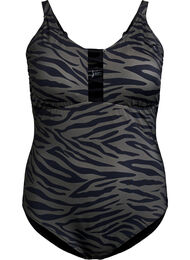 Badedrakt med dyretrykk og stringdetaljer, Zebra AOP
