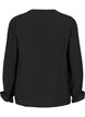 Langermet bluse med V-hals, Black, Packshot image number 1