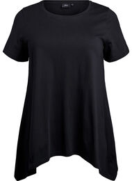 T-skjorte med rund hals og A-linje form, Black