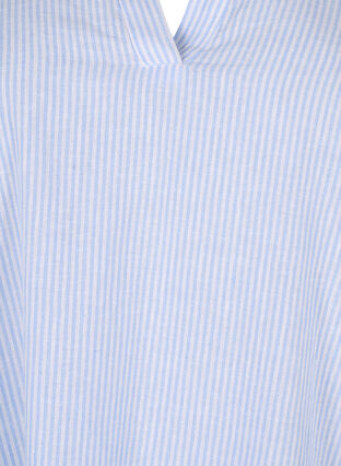 Stripet kjole i bomull og lin, Serenity Wh. Stripe, Packshot image number 2