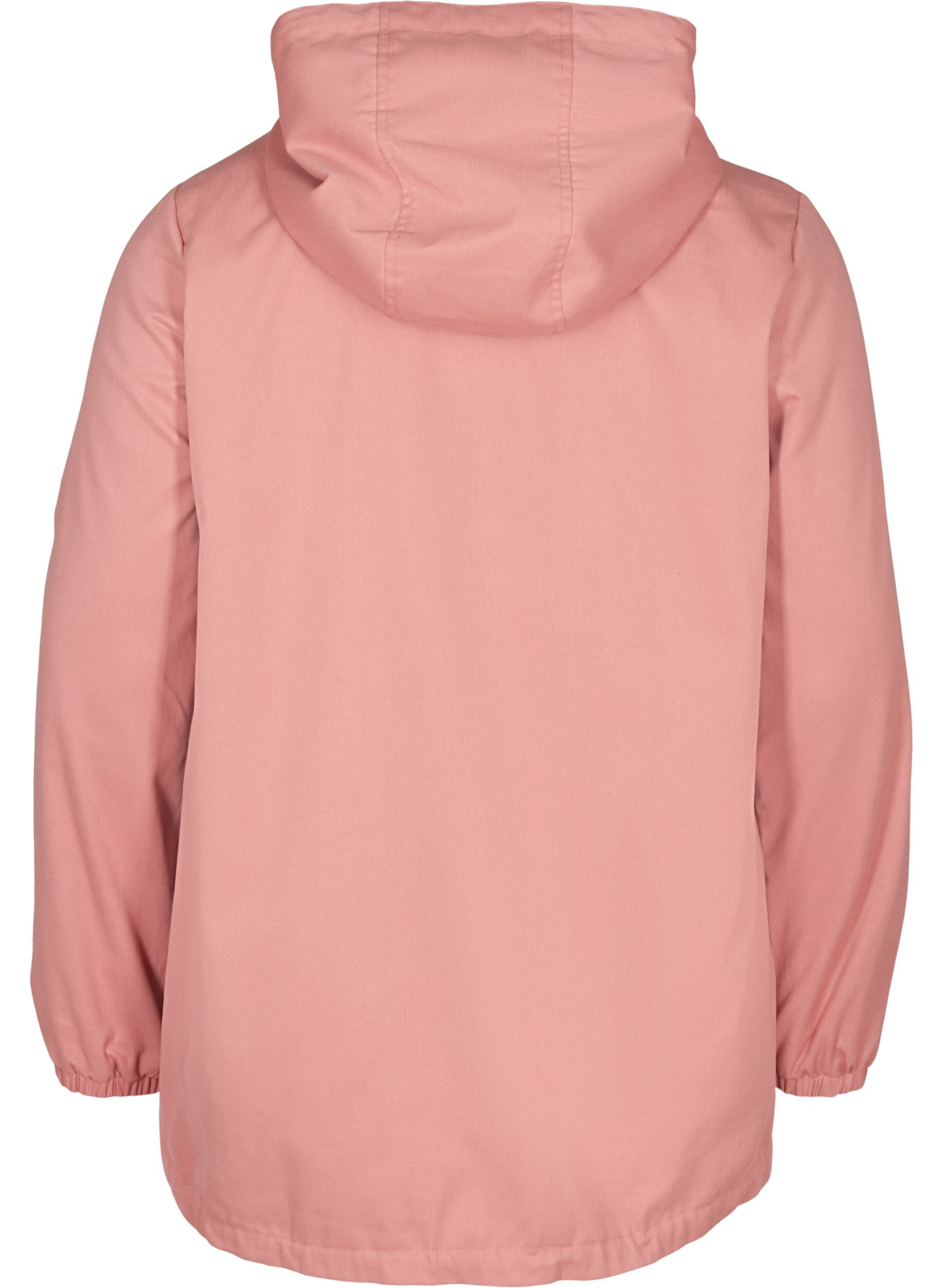 Zizzi Kort jakke med hette og lommer, Ash Rose, Packshot image number 1