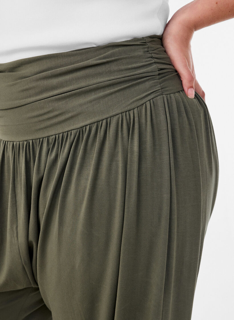 Loose fit harem-bukser, Gr&oslash;nn, Model image number 3