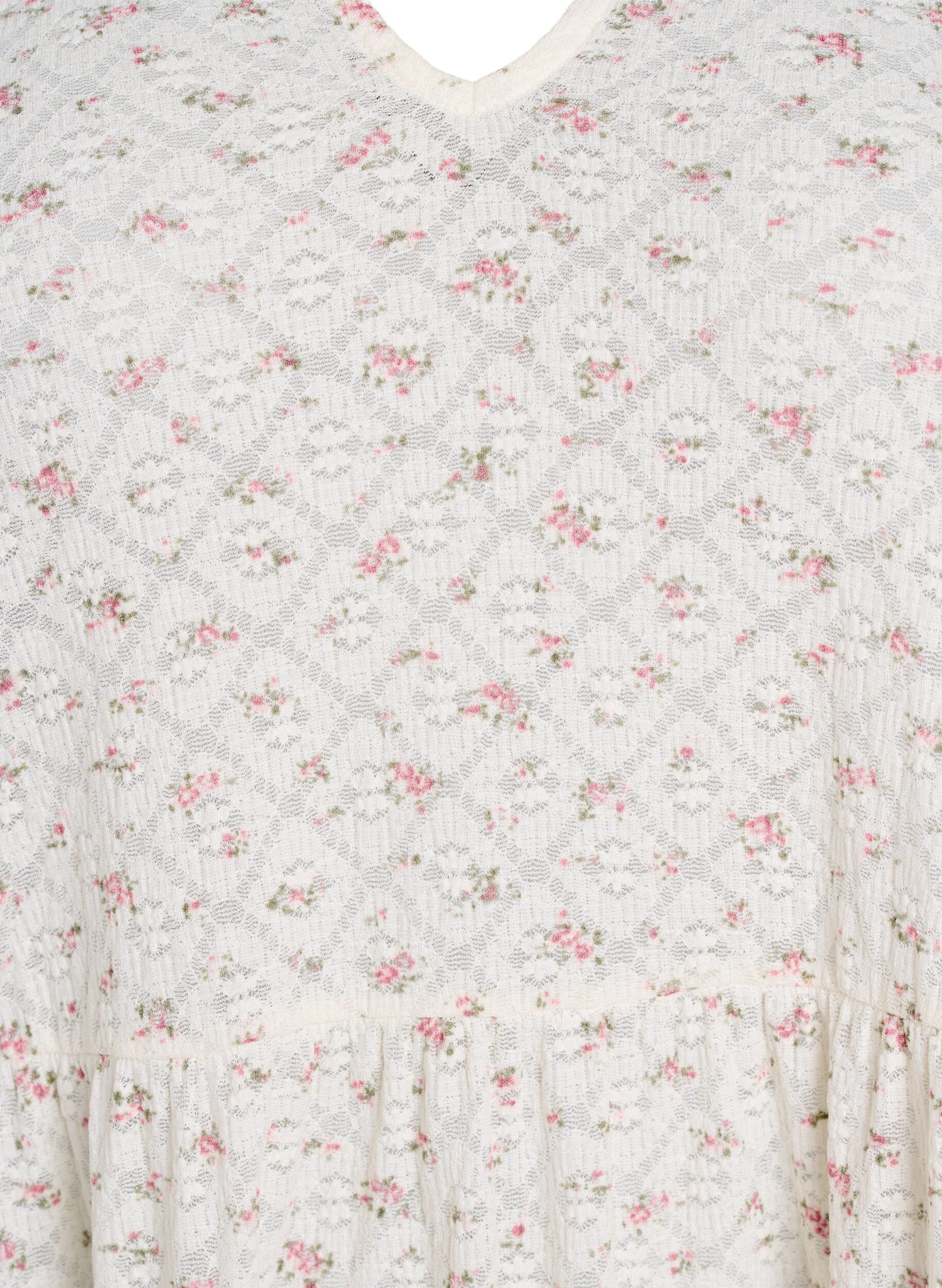 Zizzi Kort A-formet kjole med 1/2 ermer, Hvit, Packshot image number 2