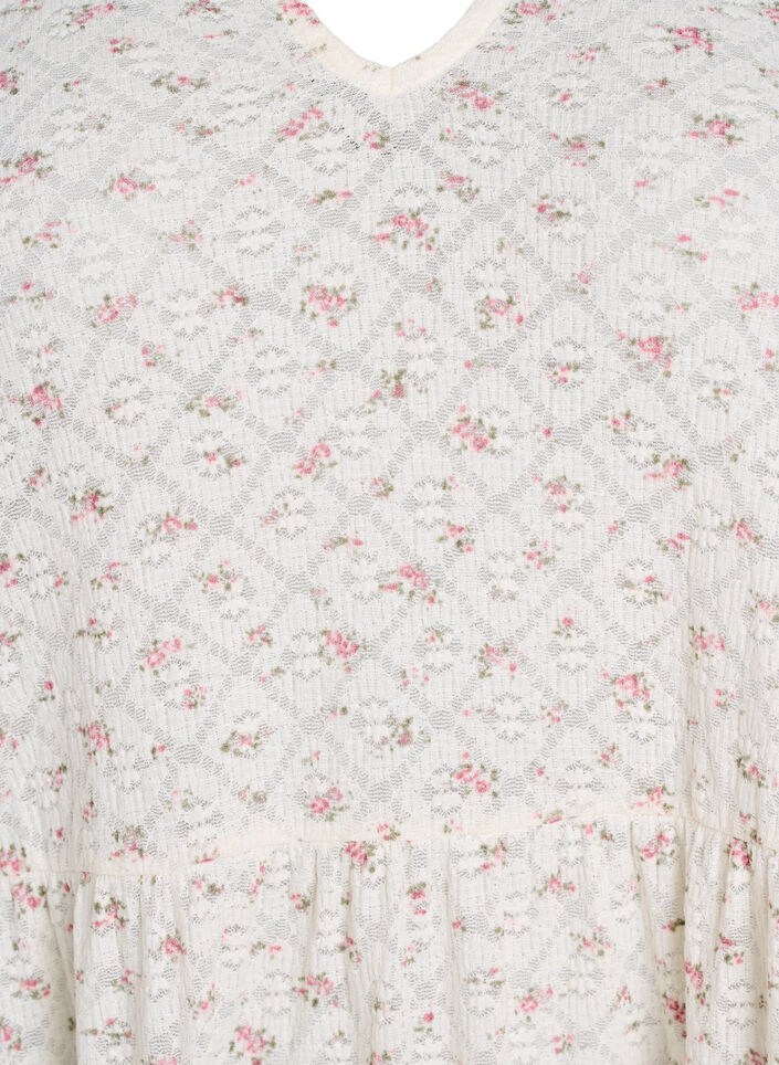 Kort A-formet kjole med 1/2 ermer, Hvit, Packshot image number 2