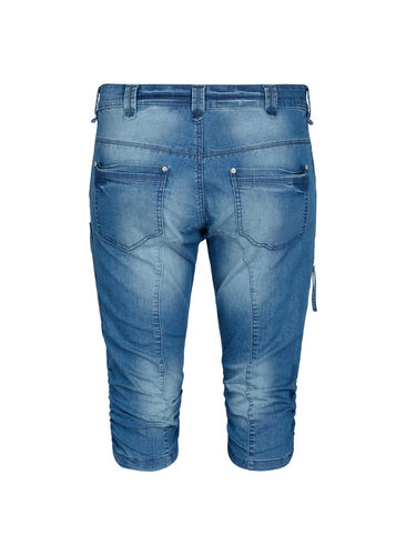 Slim fit caprijeans med lommer, Light blue denim, Packshot image number 1