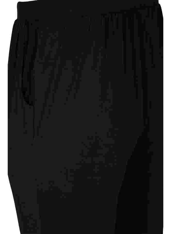 Løse viskosebukser med lommer, Black, Packshot image number 3