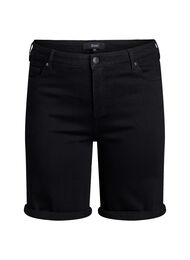 Tettsittende denimshorts med høy midje, Black