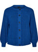 Ribbestrikket cardigan med knapper, Bl&aring;, Packshot image number 0