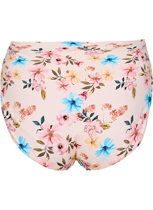 Zizzi Ekstra høy midje bikiniunderdel med blomstertrykk, Beige, Packshot image number 1