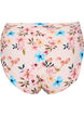 Ekstra høy midje bikiniunderdel med blomstertrykk, Beige, Packshot image number 1
