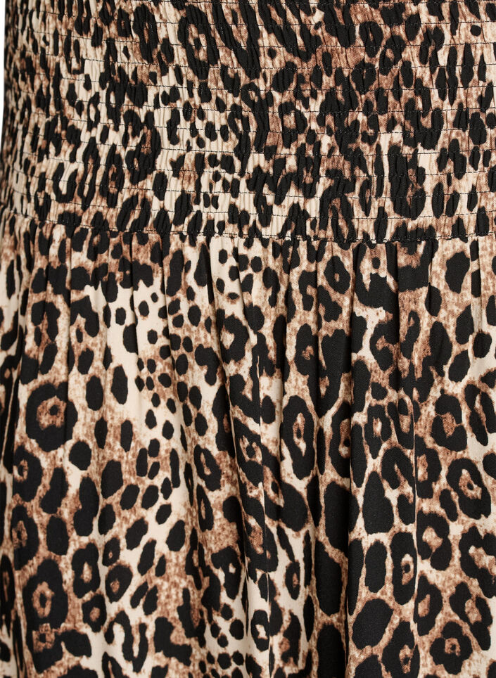 Viskose maxiskj&oslash;rt med smock, Brun, Packshot image number 2