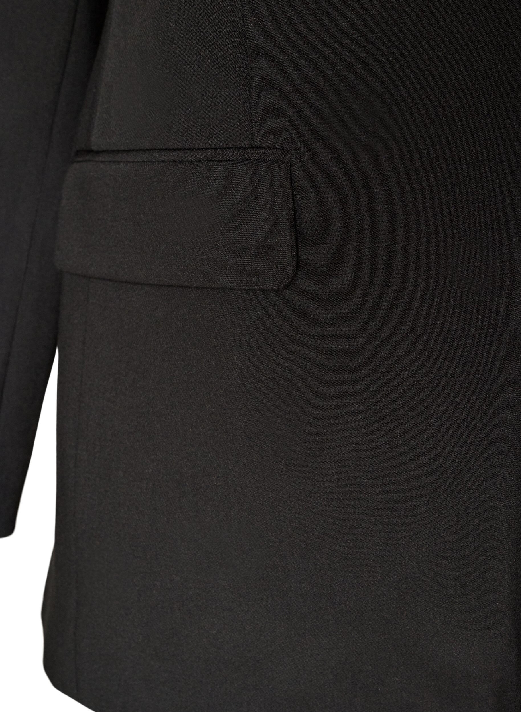 ZizziBlazer med splitt p&aring; ryggen og knytedetalj, Svart, Packshot image number 3