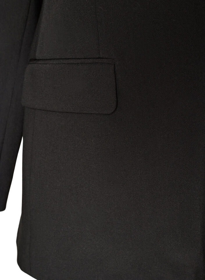 Blazer med splitt p&aring; ryggen og knytedetalj, Svart, Packshot image number 3