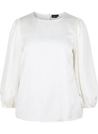 Langermet bluse med rund hals