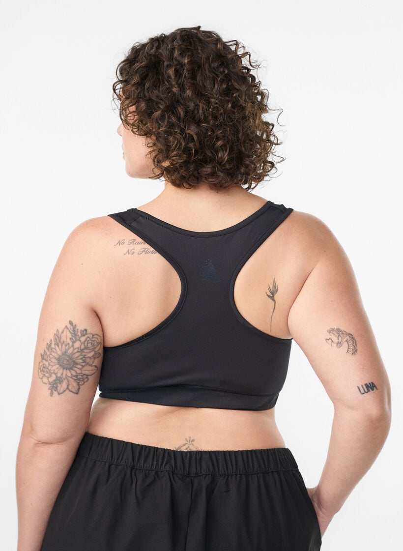 Sports-bh med racerback, Svart, Model image number 2