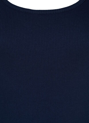 Zizzi Basis tanktopp i en ribbet struktur, 2 stk., Black/Navy Blazer, Packshot image number 3