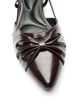 Slingback med sl&oslash;yfedetaljer og lakk look, Brun, Packshot image number 3