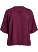 Skjortebluse med v-hals og 3/4 ermer, R&oslash;d, Packshot image number 0