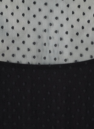 Lang, transparent kjole i prikker, Black, Packshot image number 2