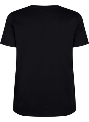 T-skjorte i bomull med tekst, Black W. Pasadena, Packshot image number 1
