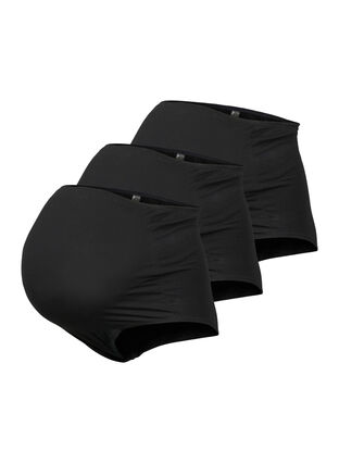 Zizzi 3-pakk graviditetstruser i bomull, Svart, Packshot image number 0