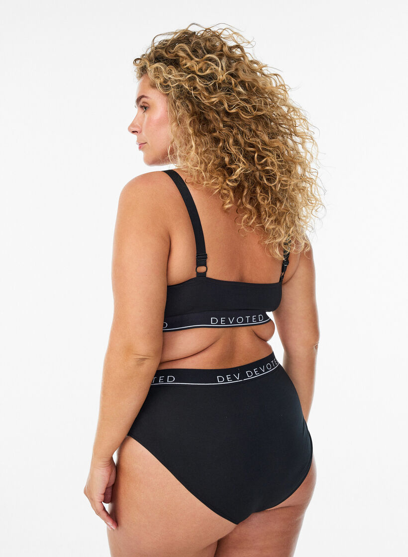 BH-topp i bomull med justerbare stropper, Svart, Model image number 2