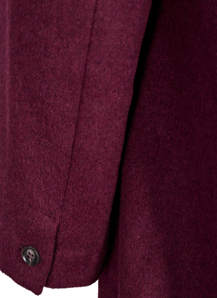 Ullblandet frakk med dobbeltradede knapper, Maroon Banner Mel., Packshot