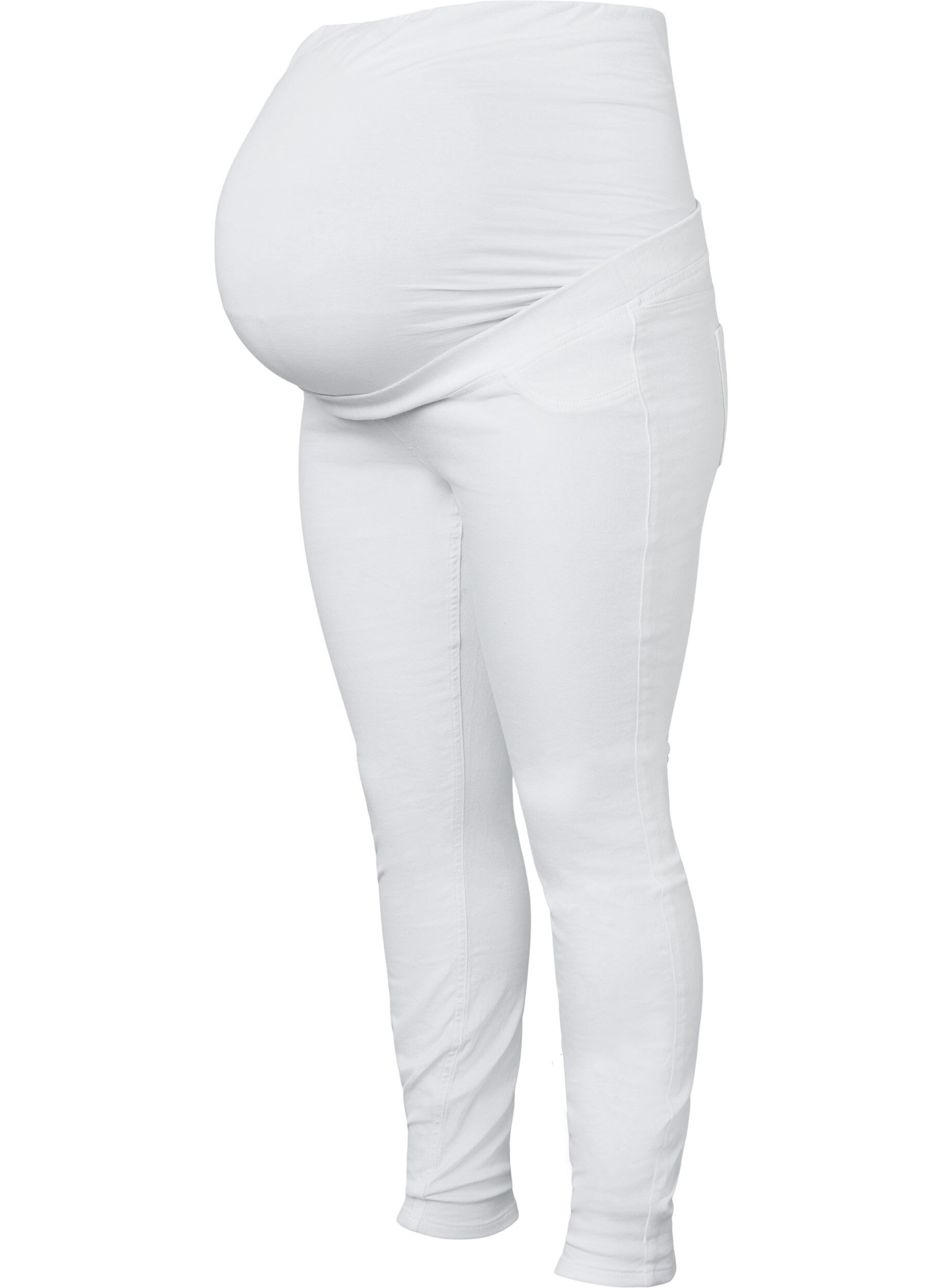 Zizzi Jeggings til gravide i bomull, White, Packshot image number 0