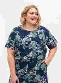 Oversize pysjamas T-skjorte med mønster, Insignia Blue AOP, Model