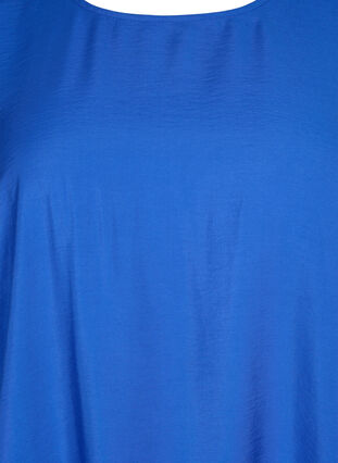Bluse med halvlange ermer i viskose, Olympian Blue, Packshot image number 2
