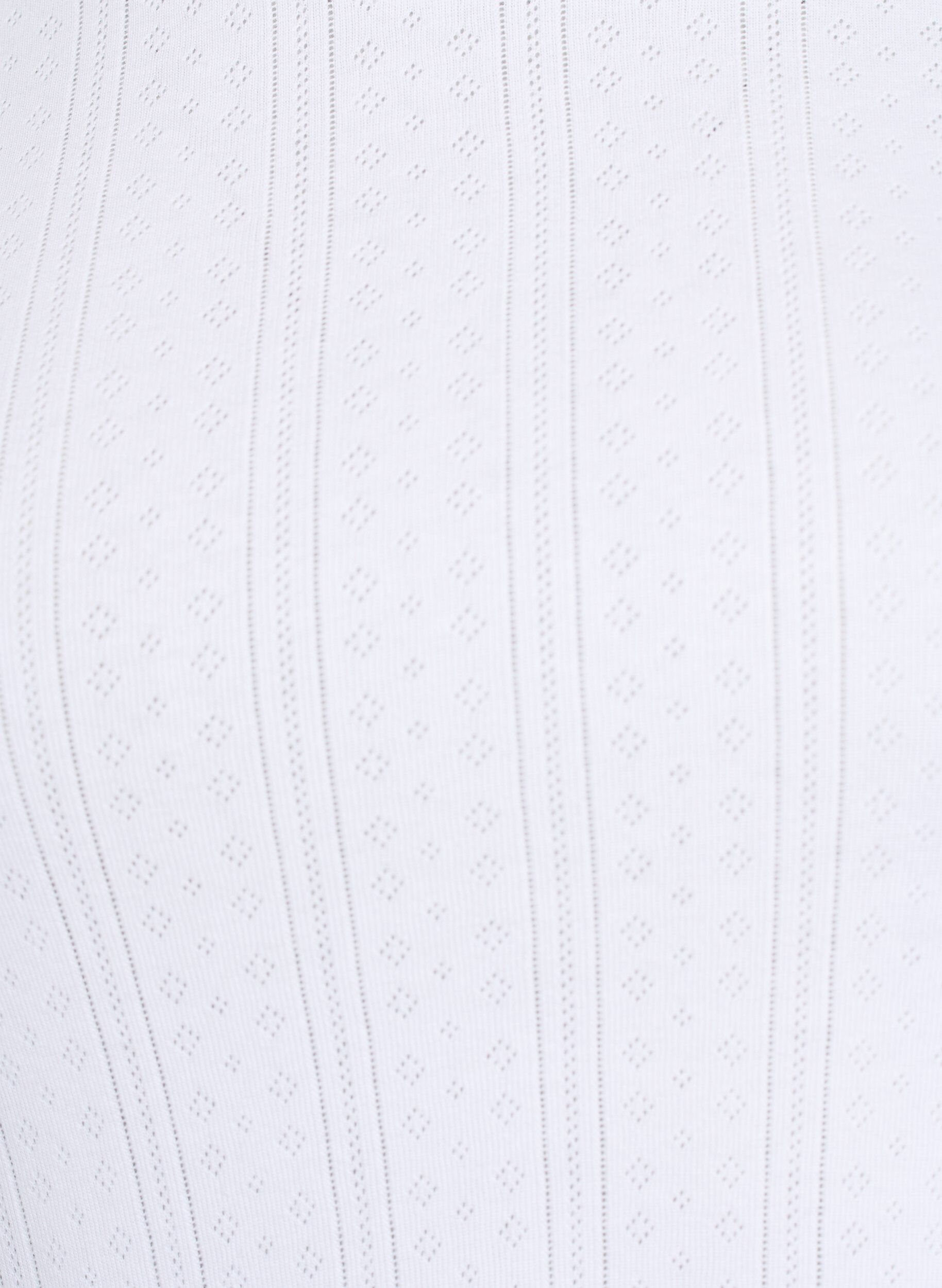 Zizzi T-skjorte i bomull med hullbroderi, Hvit, Packshot image number 2