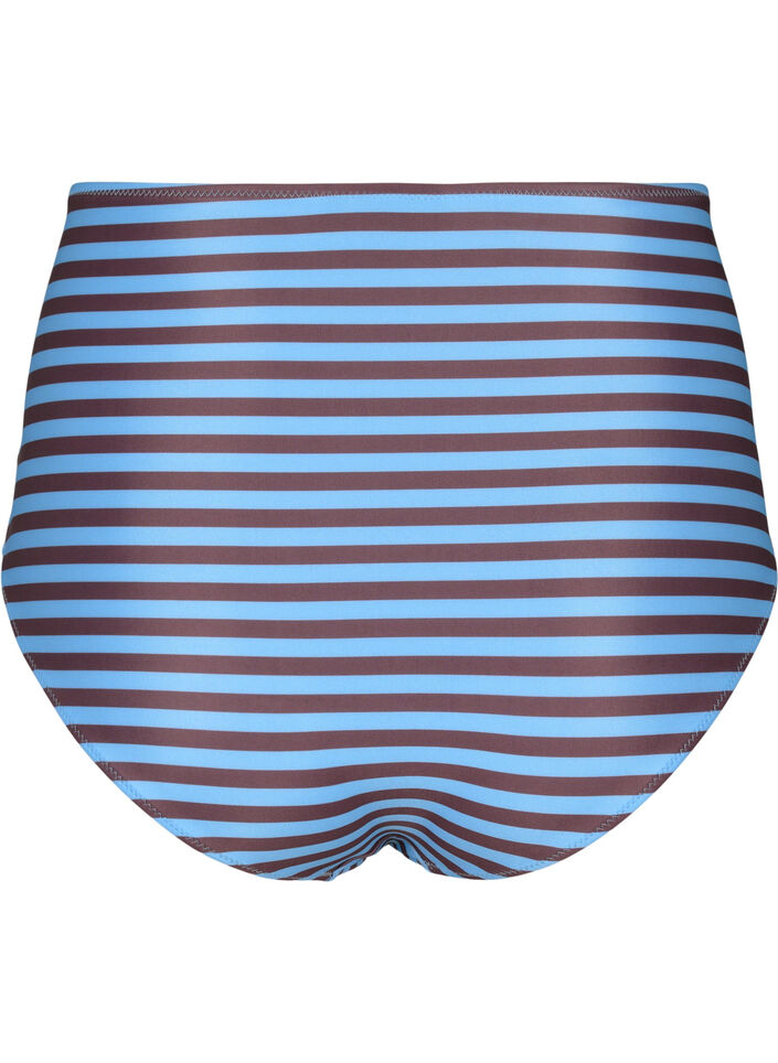 Bikinitruse med høy midje og striper, Blå, Packshot image number 1
