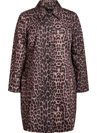 Zizzi Leopardmønstret kåpe, Brun, Packshot image number 0