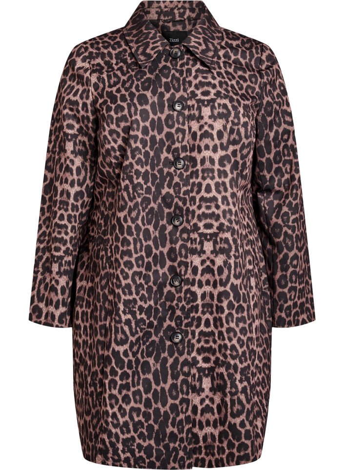 Leopardmønstret kåpe, Brun, Packshot image number 0