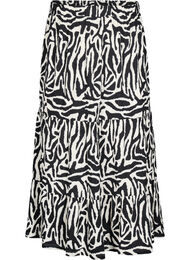 Langt skjørt med sebramønster, Black w. White Zebra
