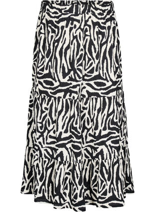 Zizzi Langt skjørt med sebramønster, Black w. White Zebra, Packshot image number 0