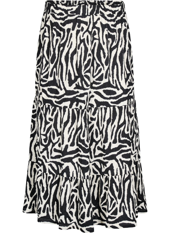 Langt skjørt med sebramønster, Black w. White Zebra, Packshot image number 0