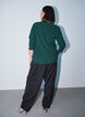 Strukturert bluse med b&oslash;lgede kanter, Gr&oslash;nn, Model image number 2