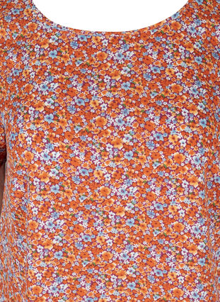 Mønstrete kjole med korte ermer, Orange Flower AOP, Packshot image number 2