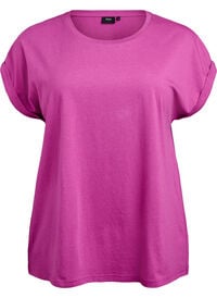Kortermet T-skjorte i bomullsblanding, Lilla Kortermet T-skjorte i bomullsblanding