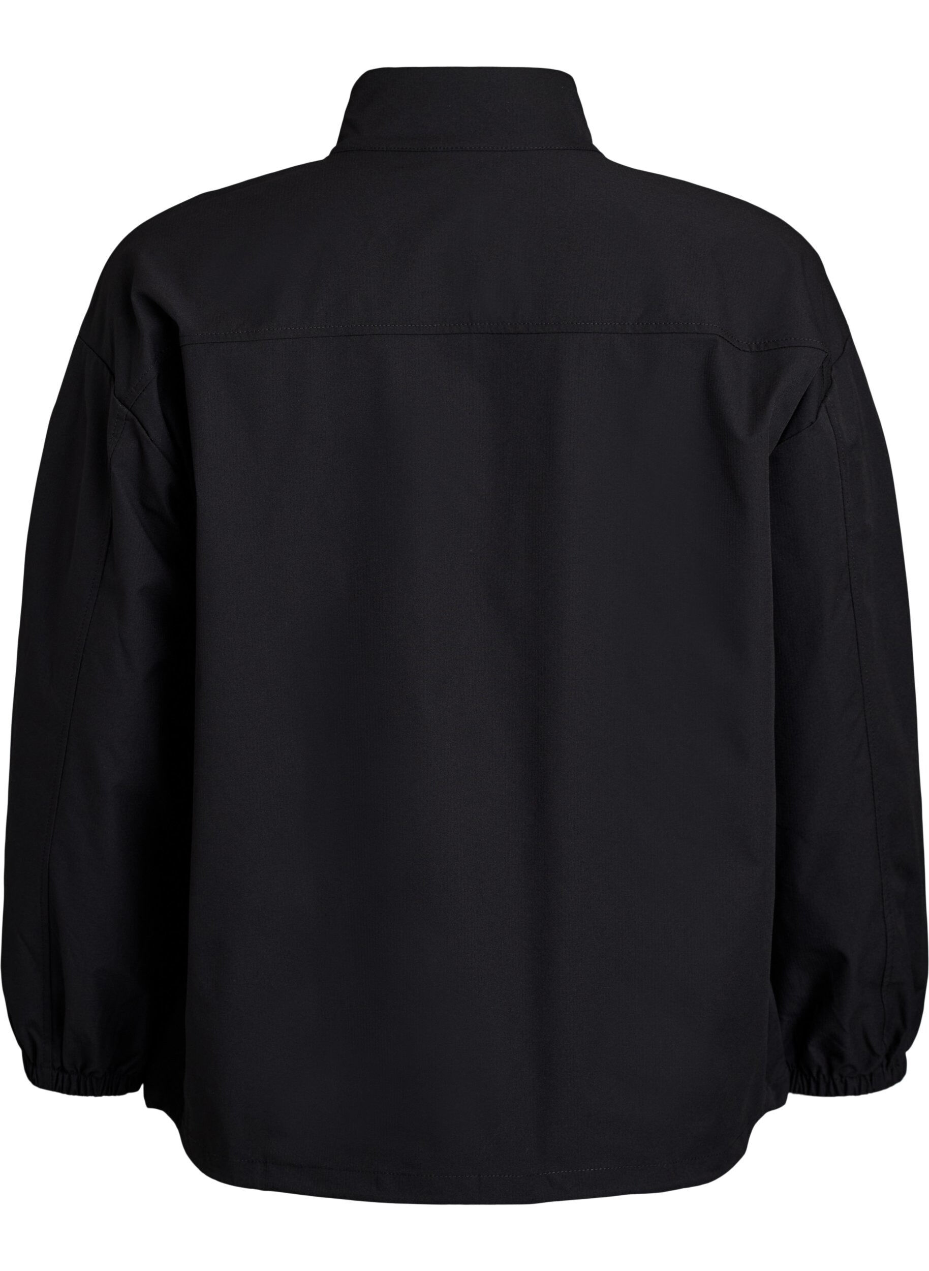 Zizzi Sporty anorakk med reflekterende detaljer og lommer, Svart, Packshot image number 1