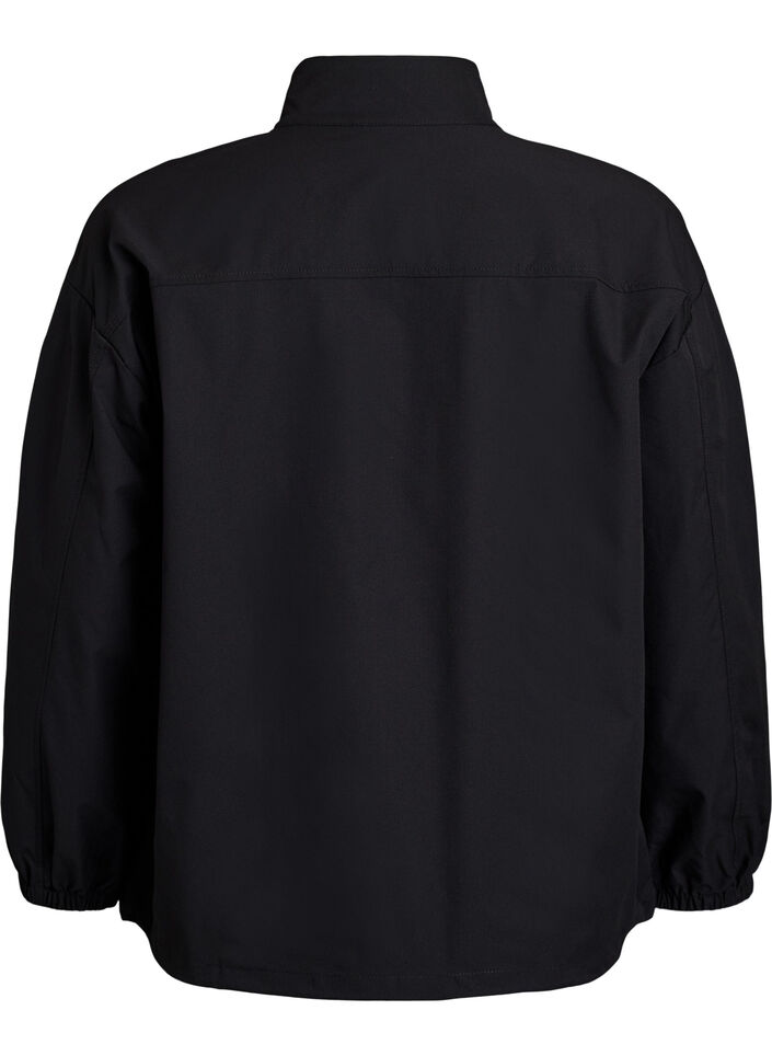 Sporty anorakk med reflekterende detaljer og lommer, Svart, Packshot image number 1